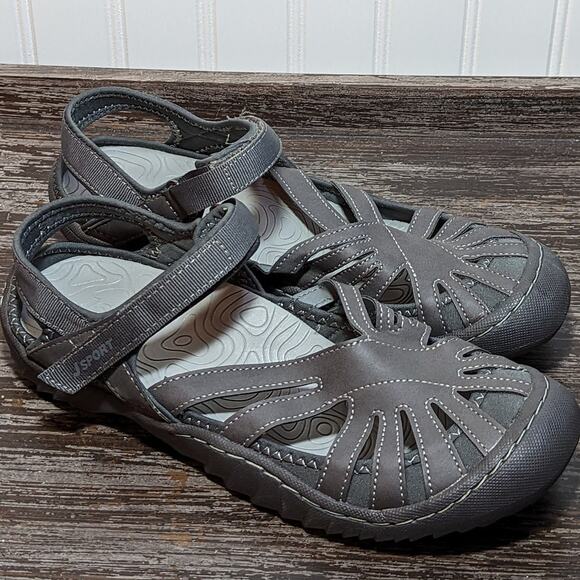 JSport by Jambu Women's Gray Poppy Sport Sandal Comfort Sole Size 8 - Picture 1 of 6